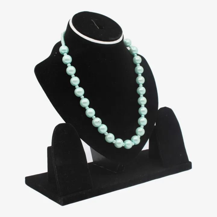 Lime Green Color Fancy Glass Mala/Necklace For Women 8"