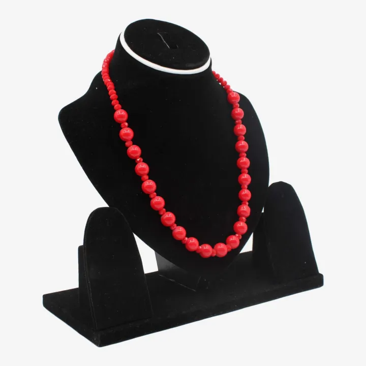 Red Color Fancy Glass Mala/Necklace For Women 8"