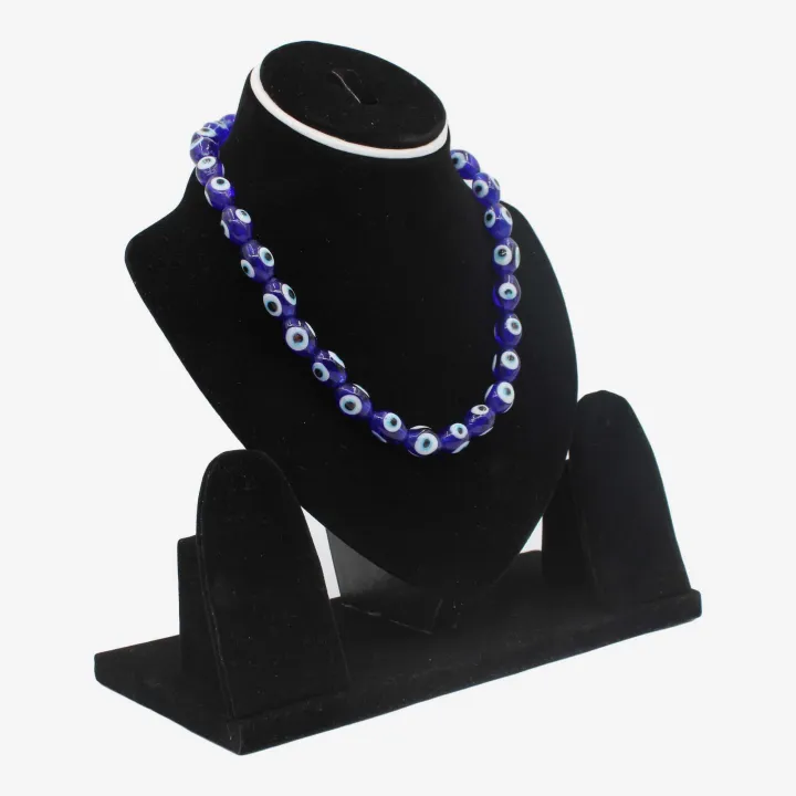 Blue Color 30-Bead Saturn Eye Sani Crystal Mala / Necklace for Women (10″) – Strength, Stability & Protection