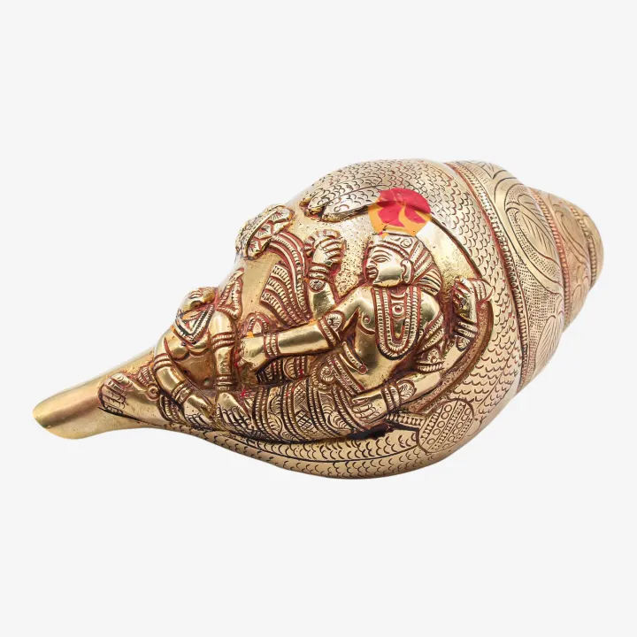 olden Color Ashta Dhatu Shankha – Sacred Conch for Prosperity, Protection & Positive Energy