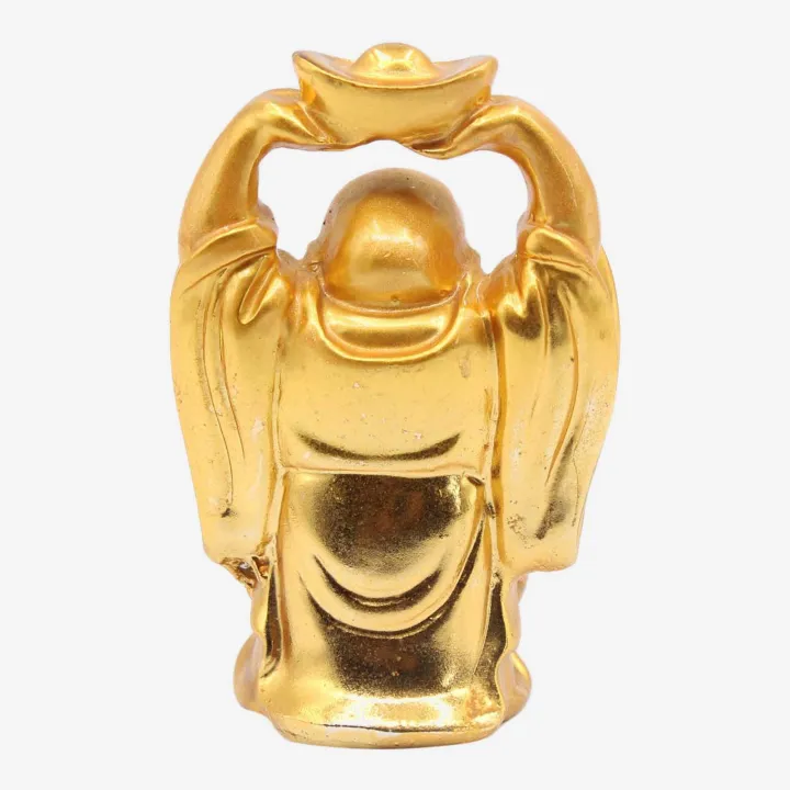 Golden Color Laughing Buddha Statue (2.5”) – Prosperity, Happiness & Positive Energy Figurine