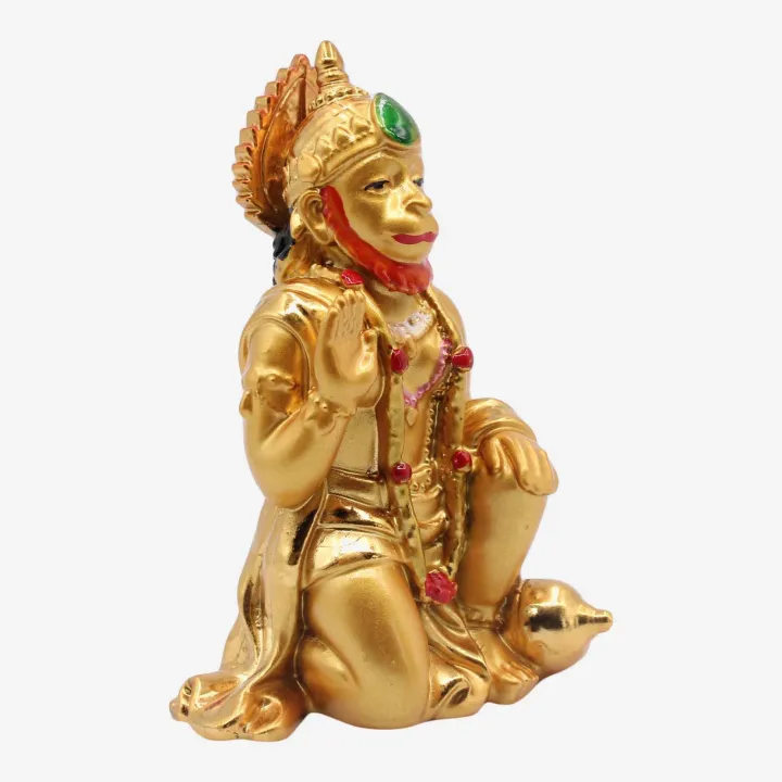 Golden Color Hanuman Statue (4”) – Strength, Protection & Courage Figurine